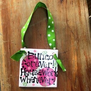 Hand Painted Ceramic Tile Wall Decor For the Bunco Lover